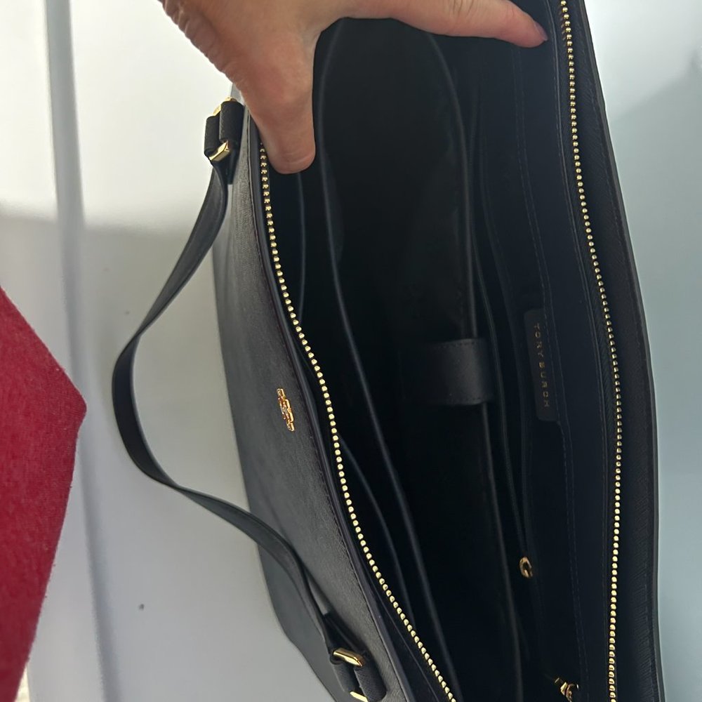 Tory Burch Emerson Tote - Navy Blue w/ Gold Hardware - Picture 3 of 7